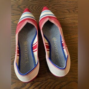 Rothy’s pointe flat in size 8 - red, white, and blue striped